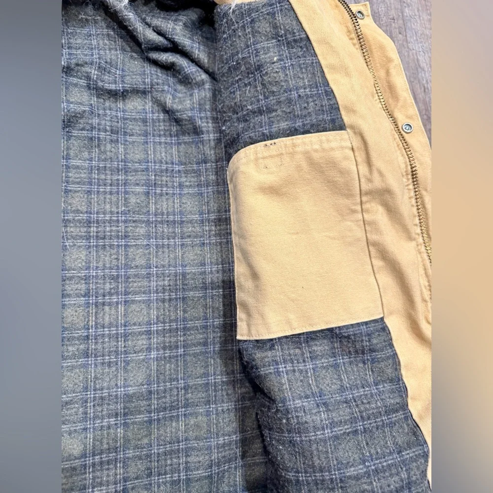 Vintage Carhartt C52 Blanket Lined Tan Canvas Chore Work Jacket Coat | 4XL Tall - Picture 6 of 7